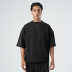 HERALDIC BOXY BLACK TEE