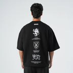 HERALDIC BOXY BLACK TEE