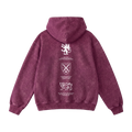 HERALDIC ACID WASH MAGENTA HOODIE