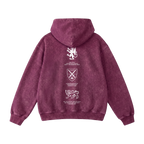 HERALDIC ACID WASH MAGENTA HOODIE
