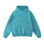 HEAT ALERT ACID WASH CYAN HOODIE