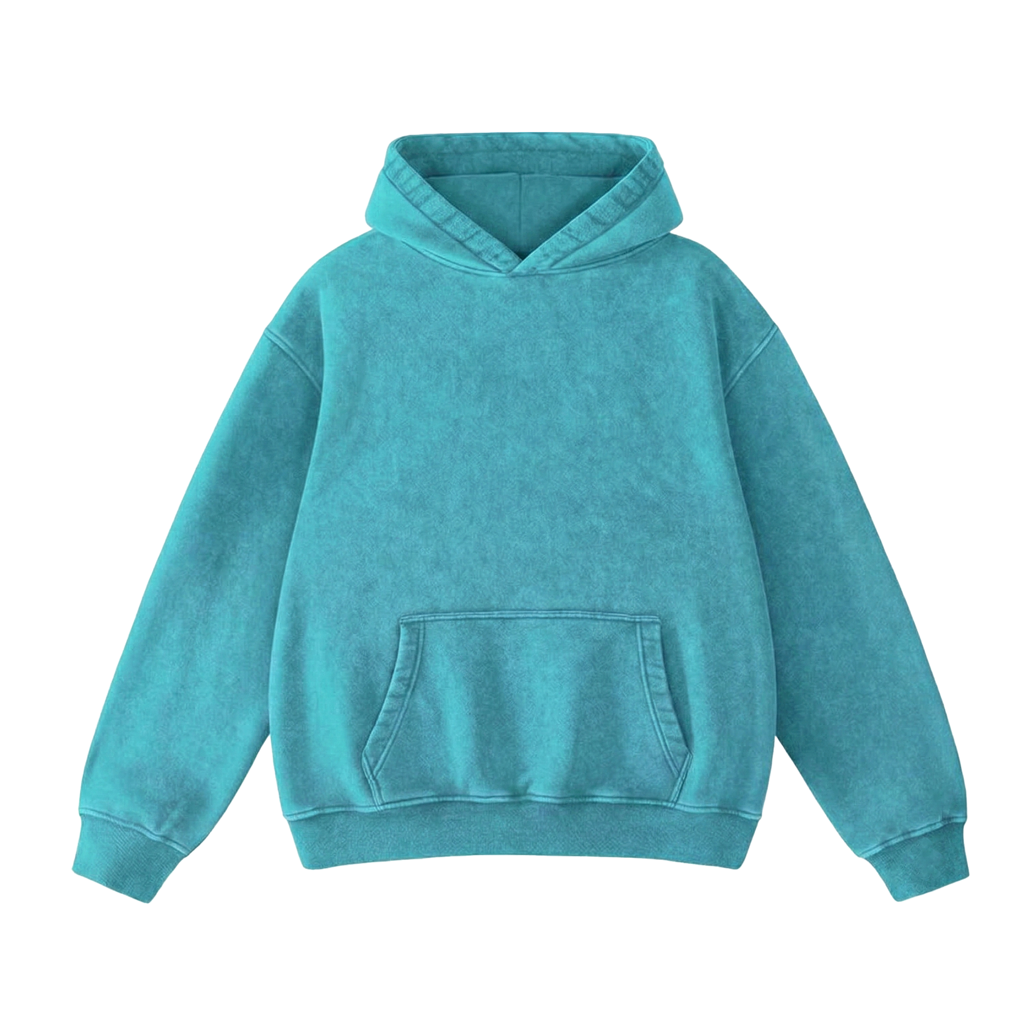 HEAT ALERT ACID WASH CYAN HOODIE