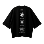 HERALDIC BOXY BLACK TEE