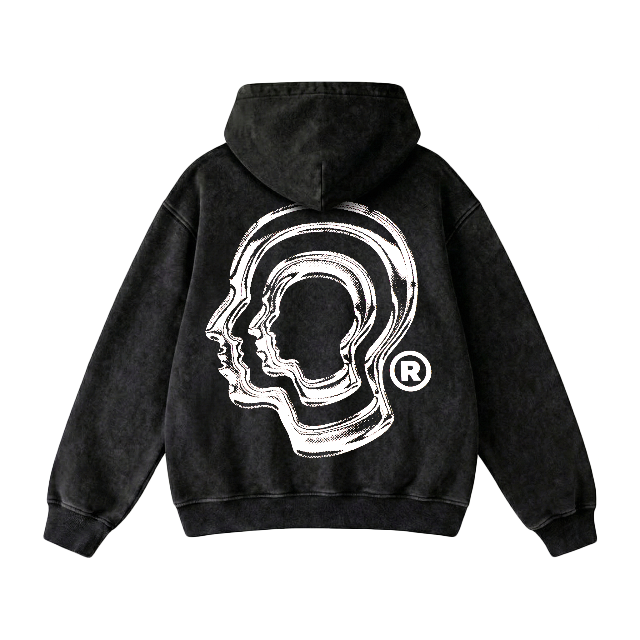CHROME HEADS ACID WASH BLACK HOODIE