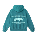 HEAT ALERT ACID WASH CYAN HOODIE