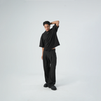 HERALDIC BOXY BLACK TEE